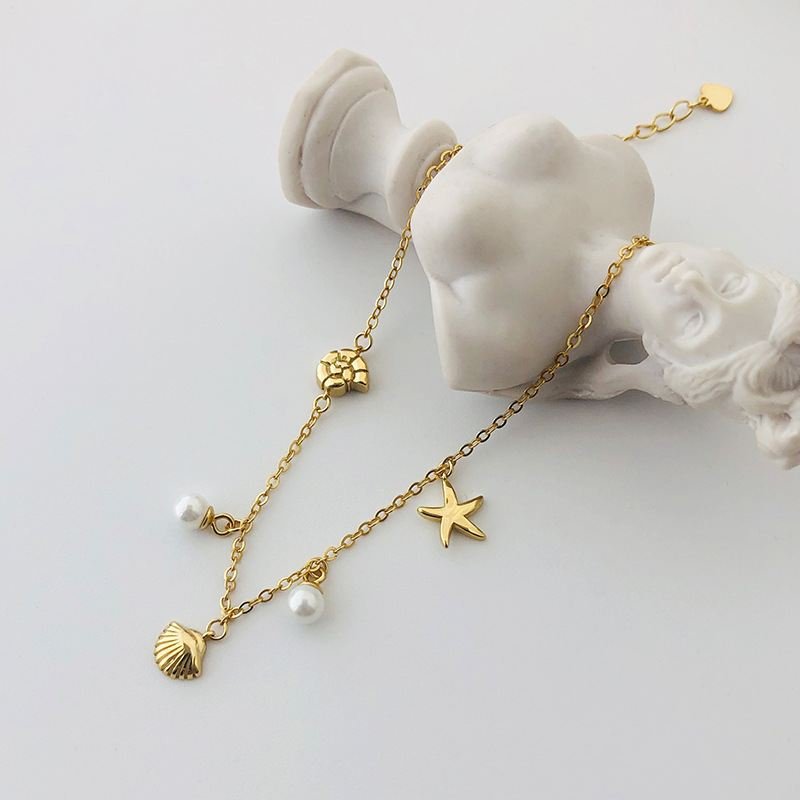 Golden Sea Charm Bracelet in sterling silver 5