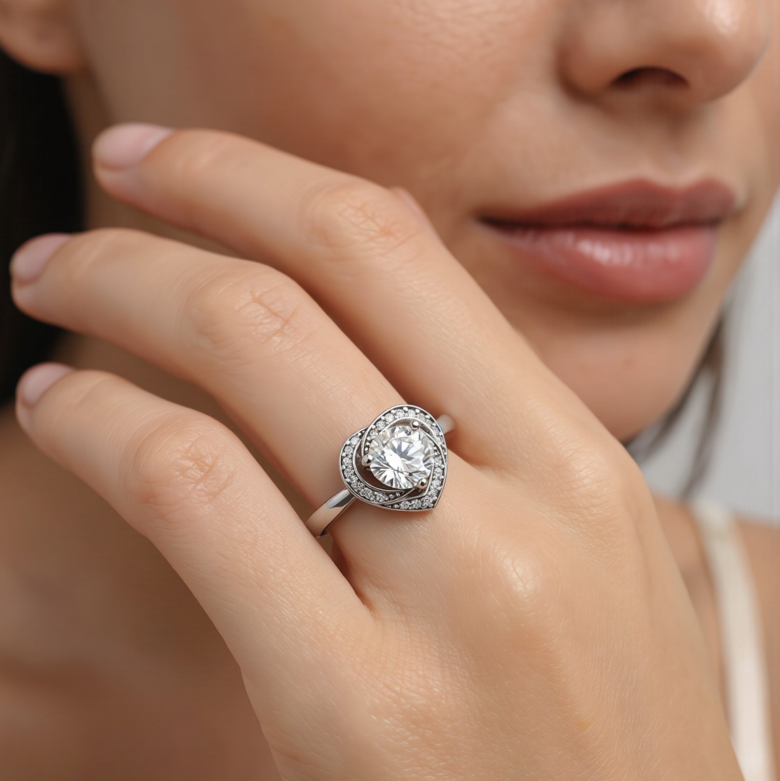 Heart Shaped Solitaire Ring1