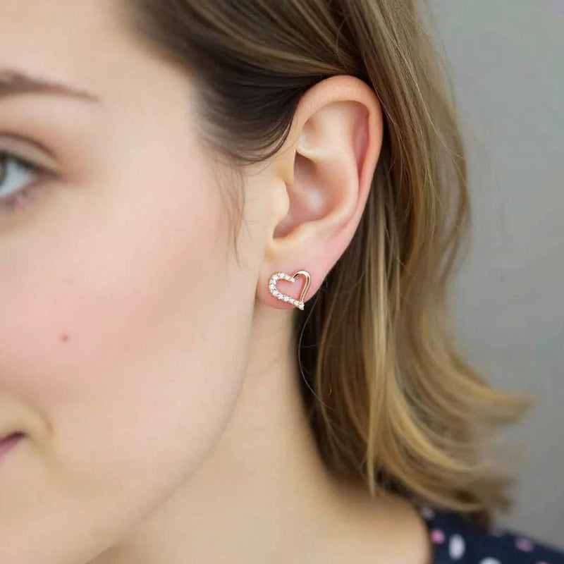 Hollow Heart Stud Earrings