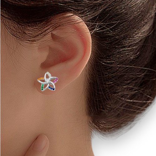 Colorful Flower Stud Earrings3