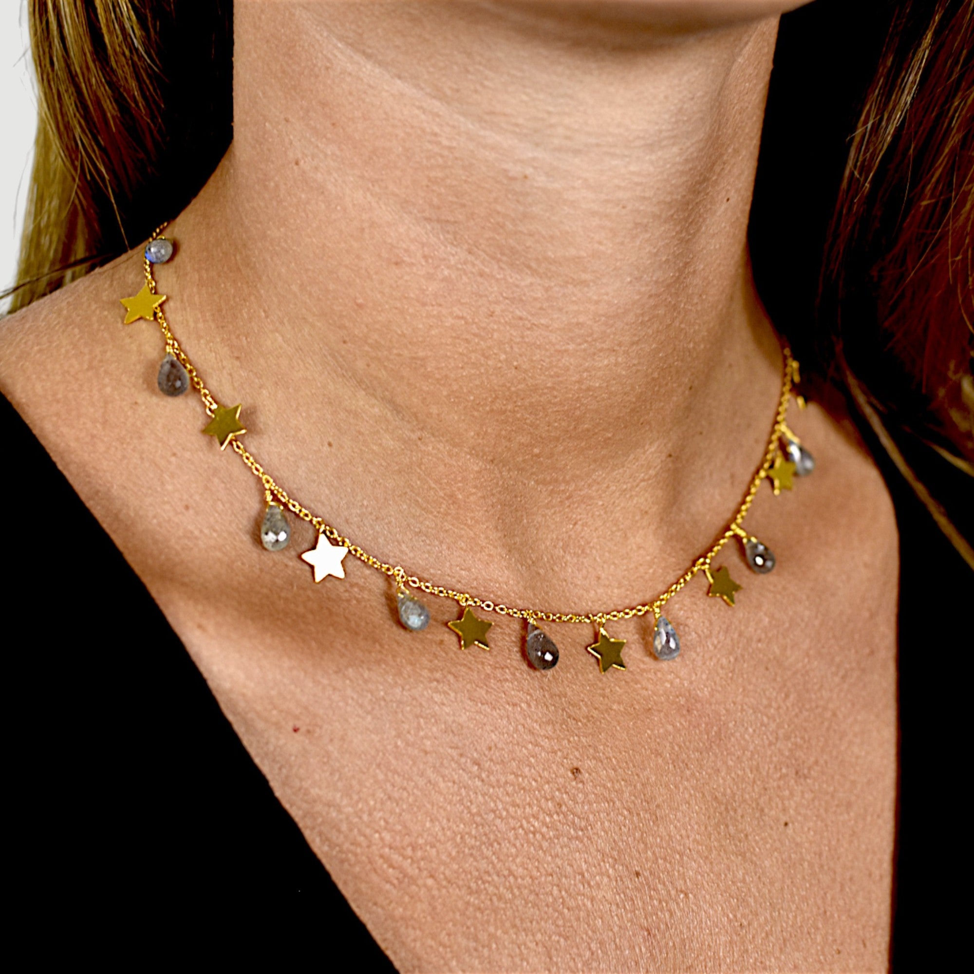 Labradorite Star Charm Necklace
