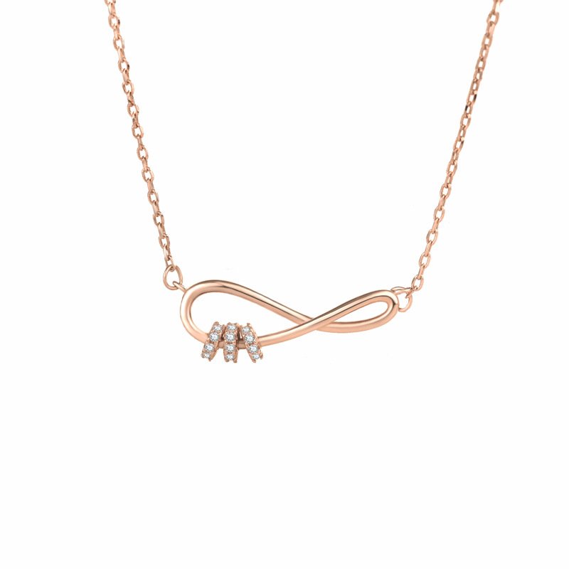 Infinity Necklace rose gold plated in sterling silver 1