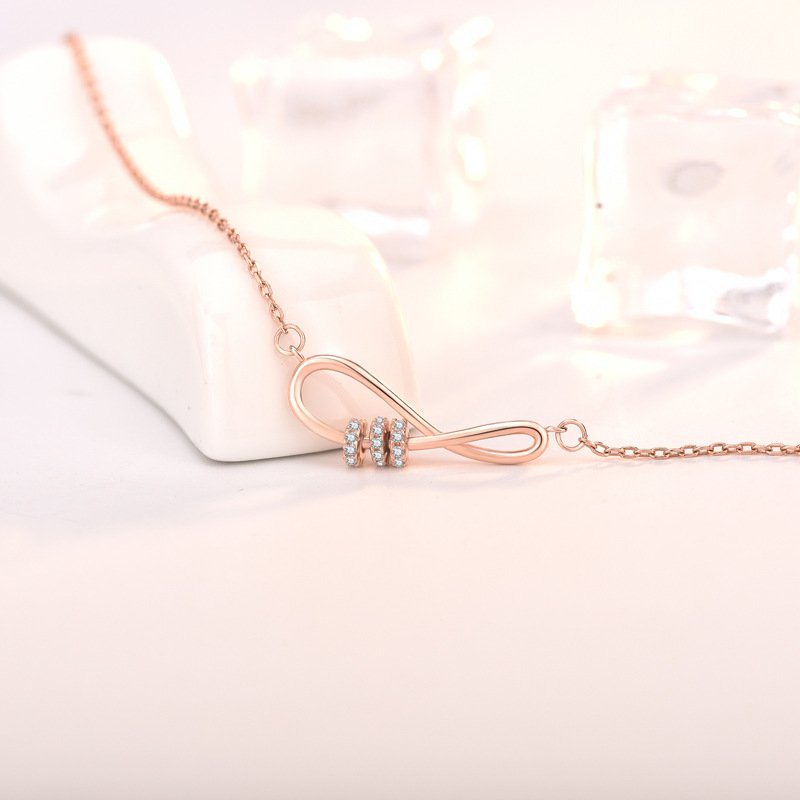 Infinity Necklace rose gold plated in sterling silver 4