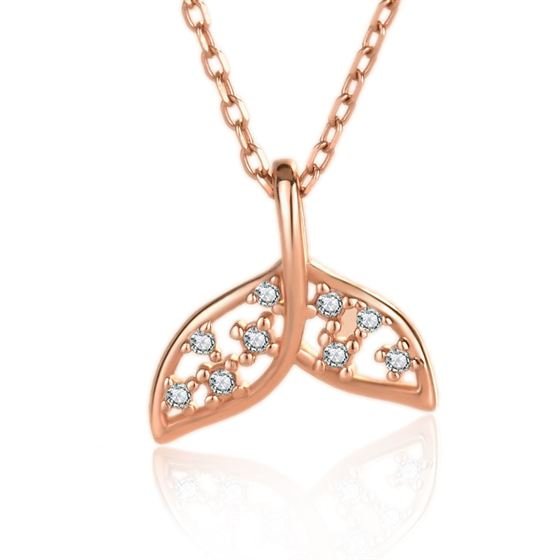 Fishtail Charm Necklace rose gold color in sterling silver 1