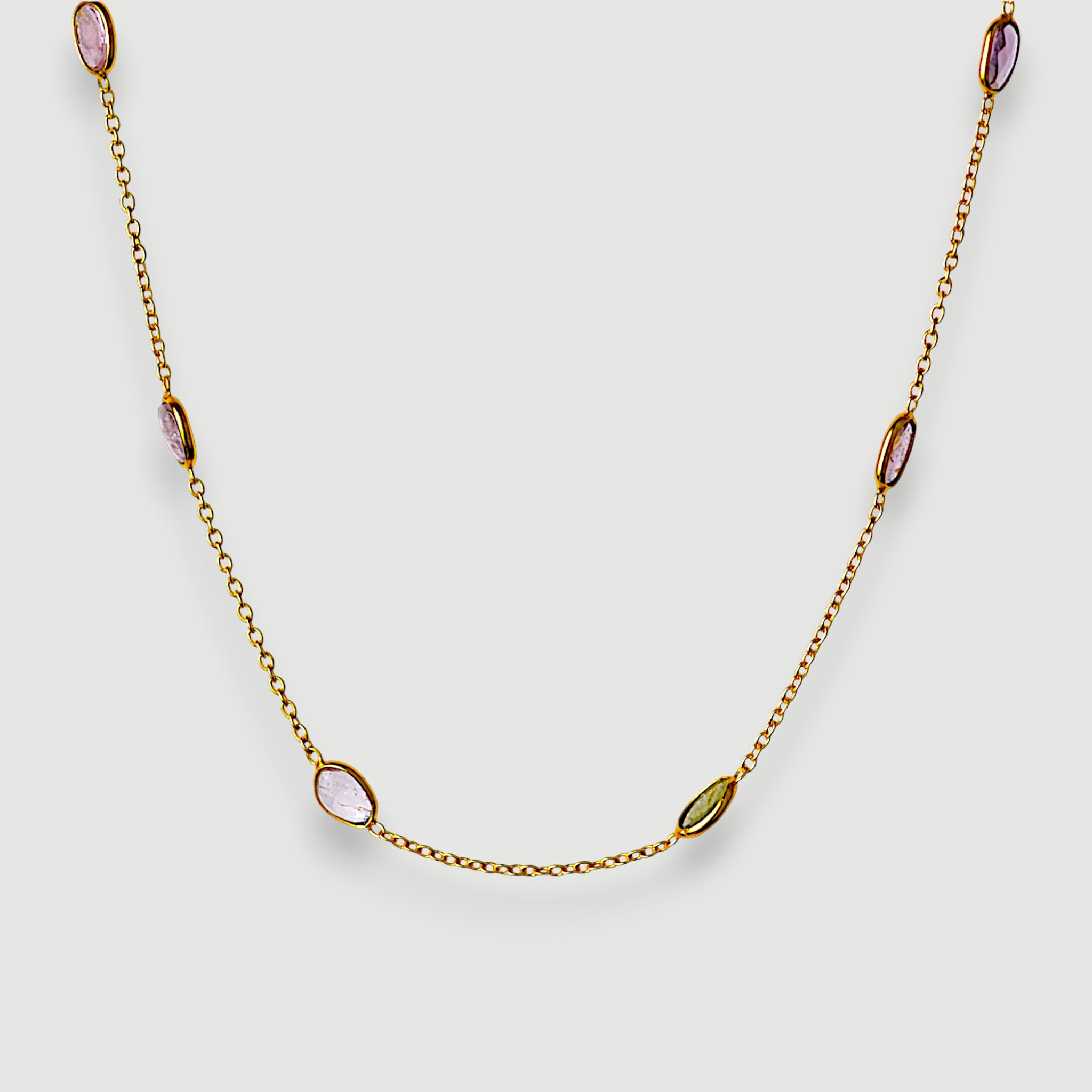 Multi-Gemstone Station Necklace
