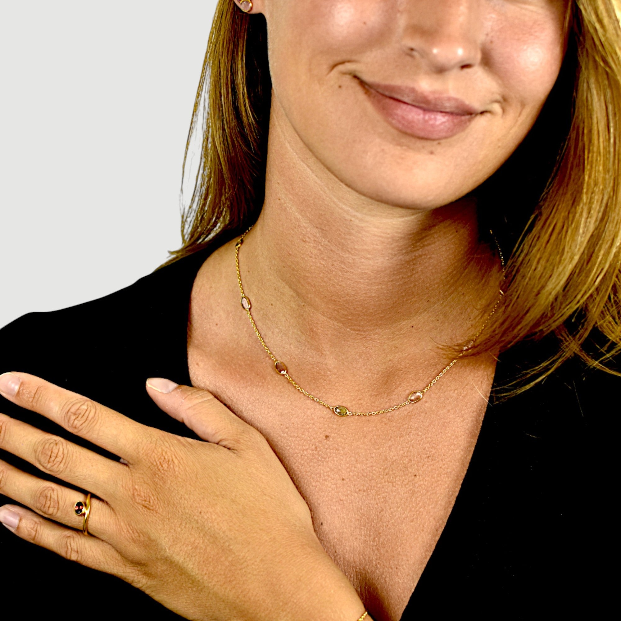 Multi-Gemstone Station Necklace