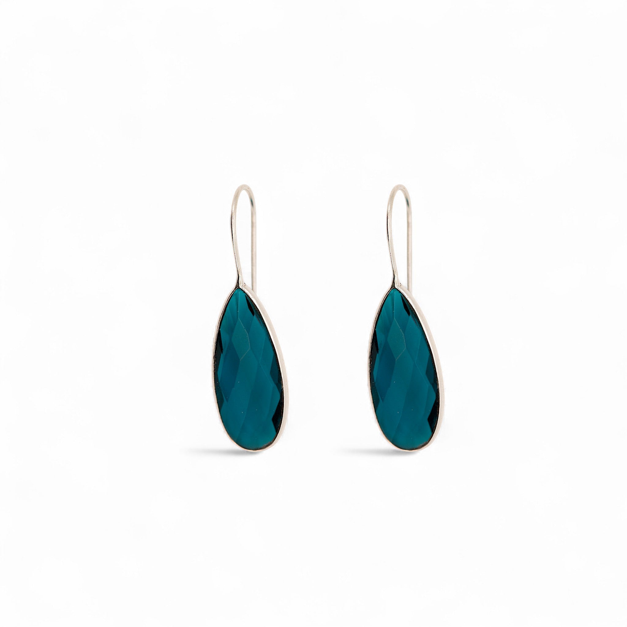 Natural Blue Topaz Teardrop Earring1