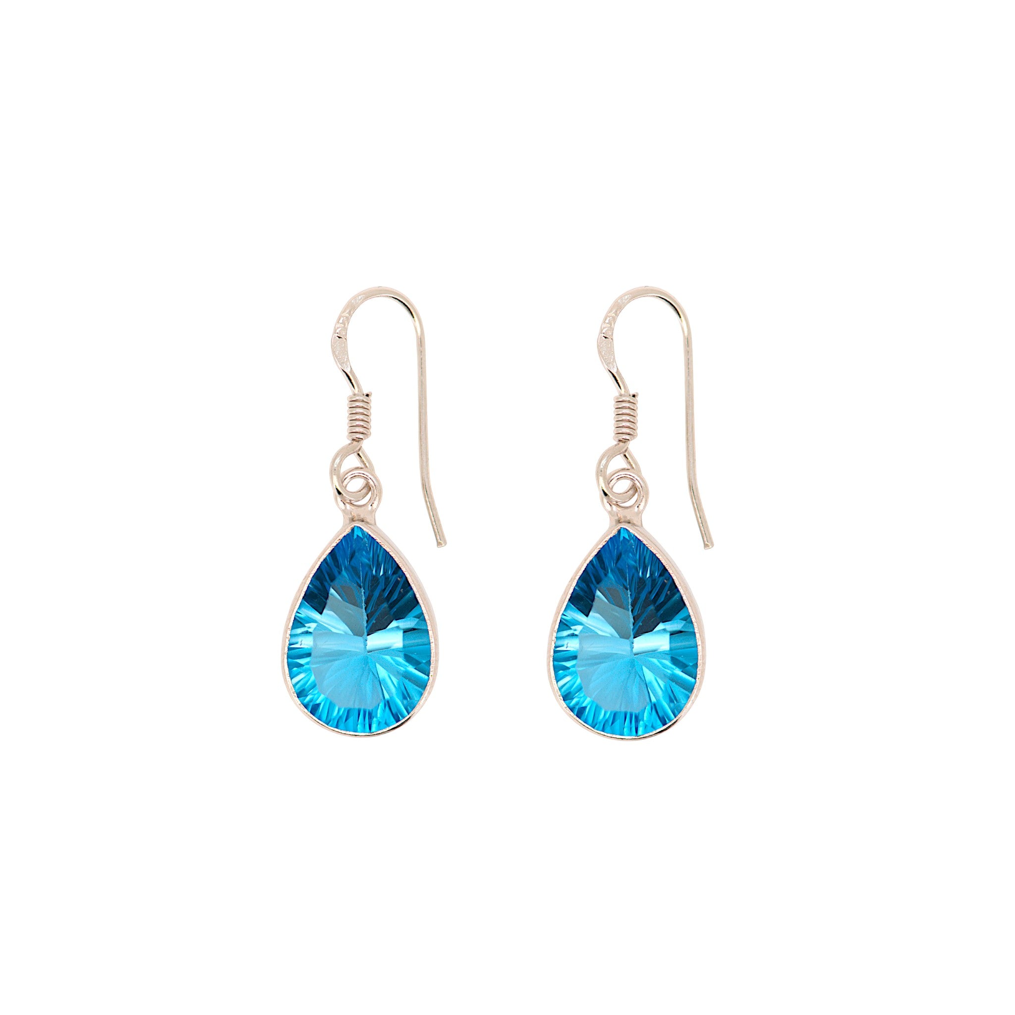 Natural Blue Topaz Teardrop Earring12
