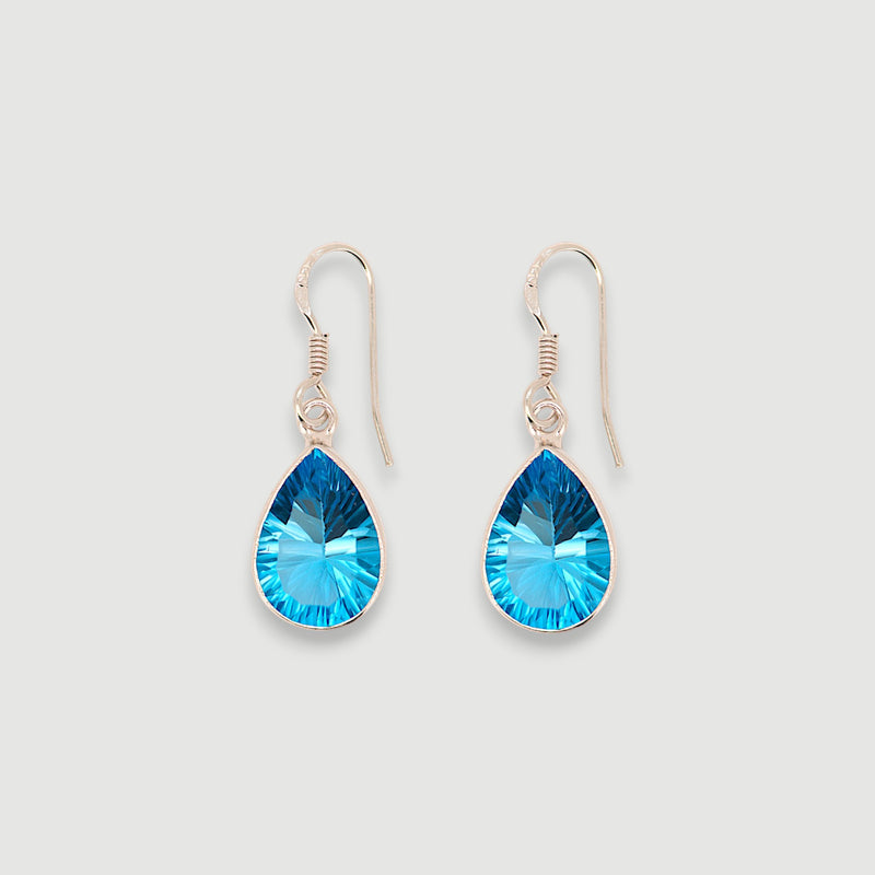 Natural Blue Topaz Teardrop Earring12