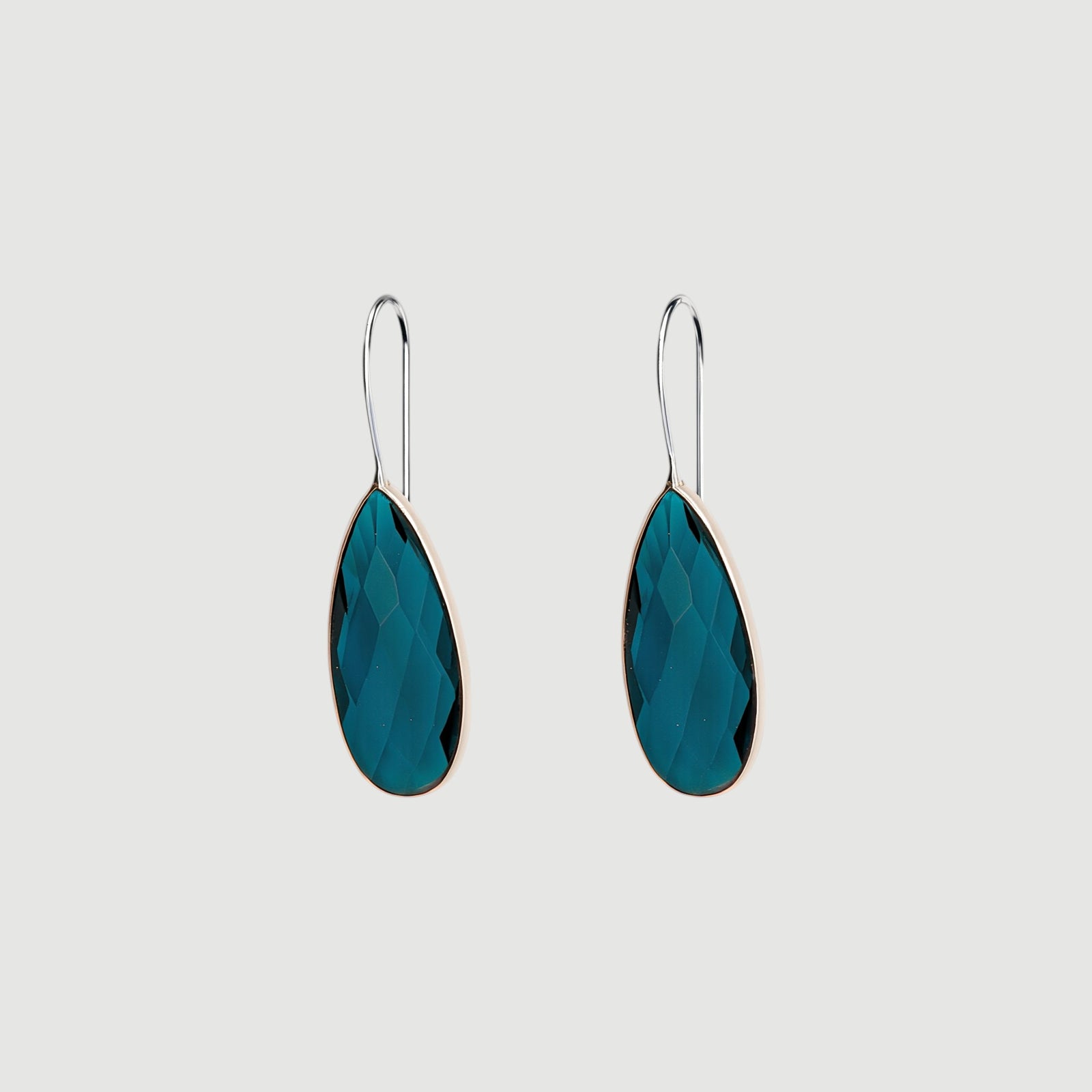 Natural Blue Topaz Teardrop Earring