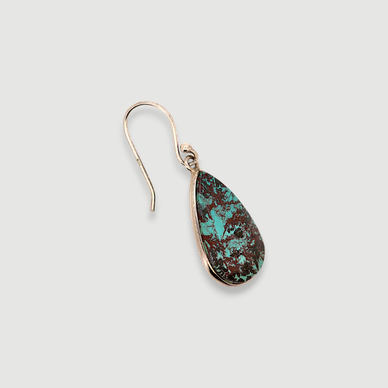 Natural Chrysocolla Teardrop Earring2