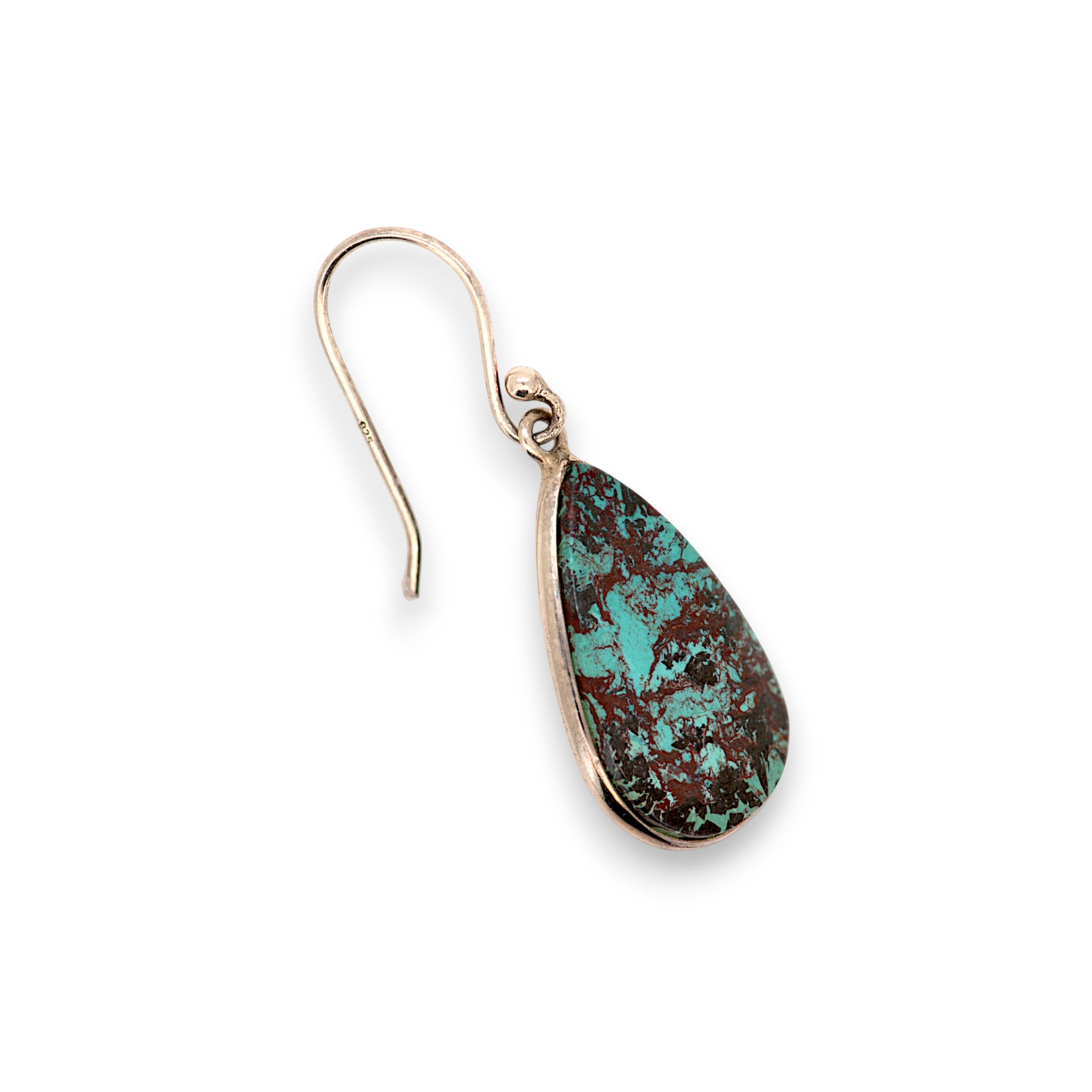 Natural Chrysocolla Teardrop Earring2