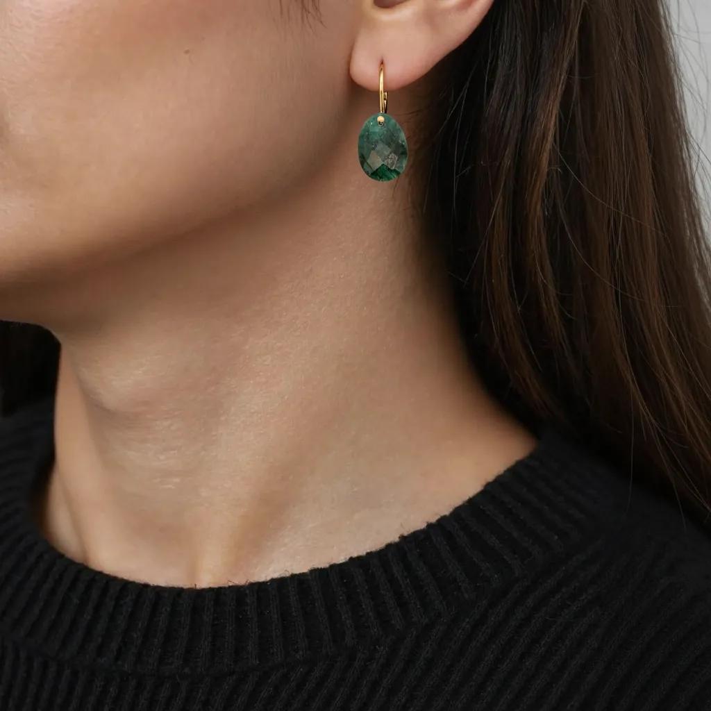 Natural Emerald Drop Earring