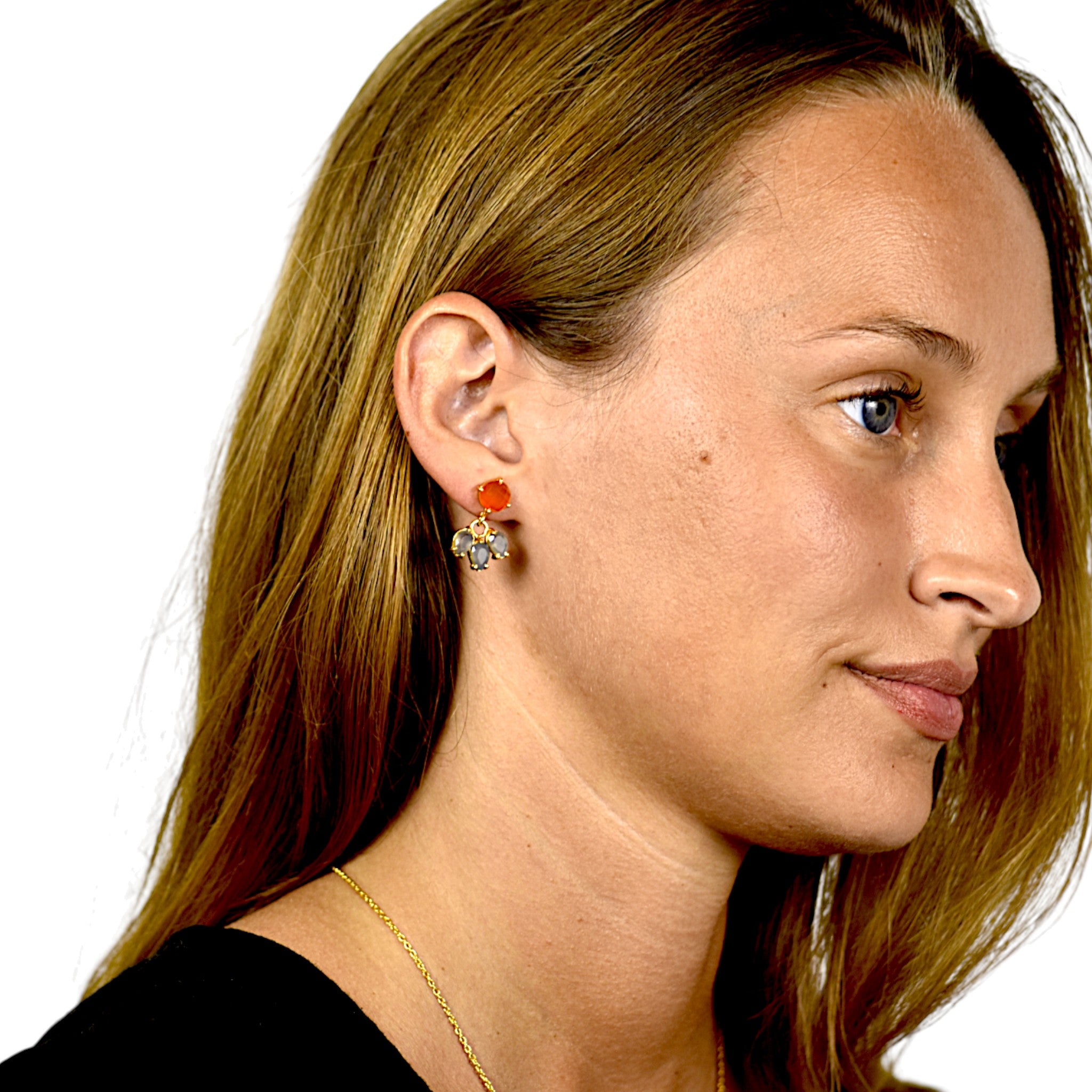 Natural Gemstone Drop Earrings2