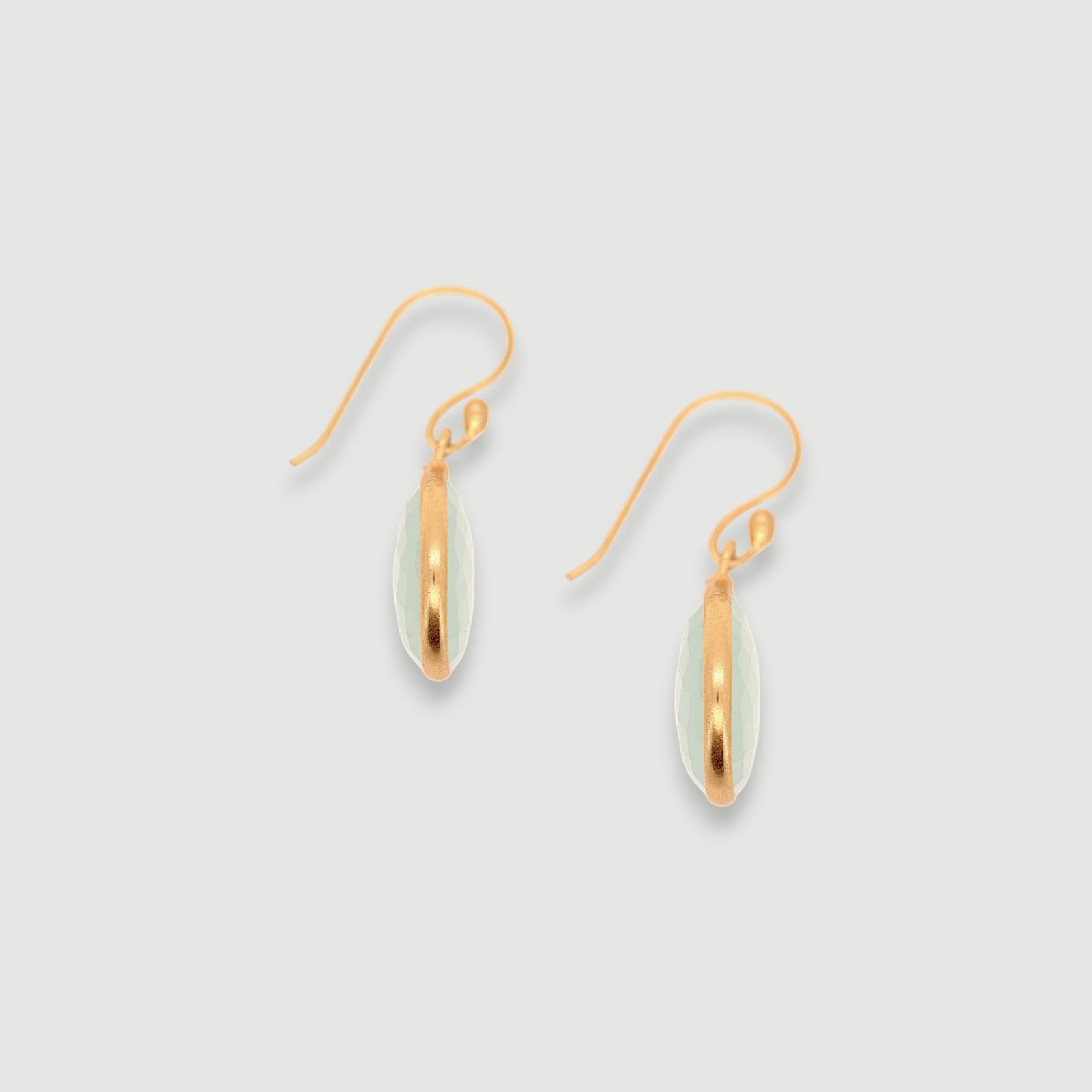 Natural Green Chalcedony Teardrop Earring6