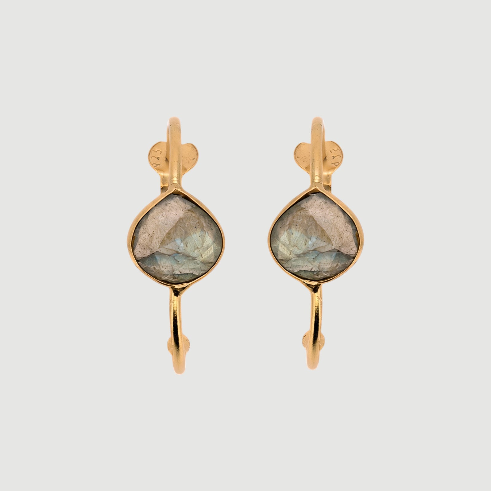 Natural Labradorite Hoop Earrings1