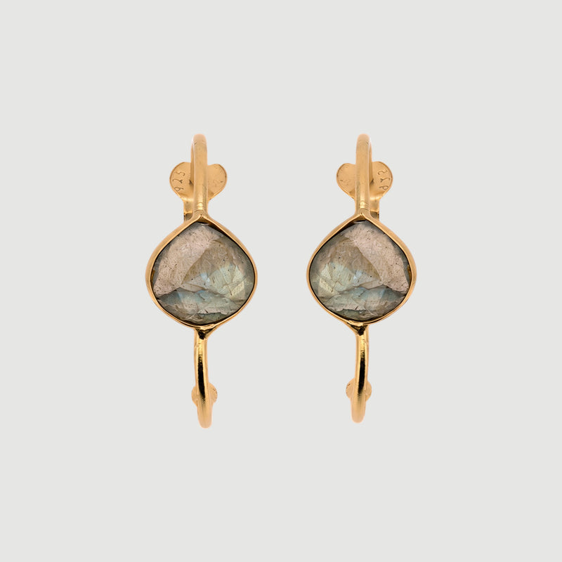 Natural Labradorite Hoop Earrings1