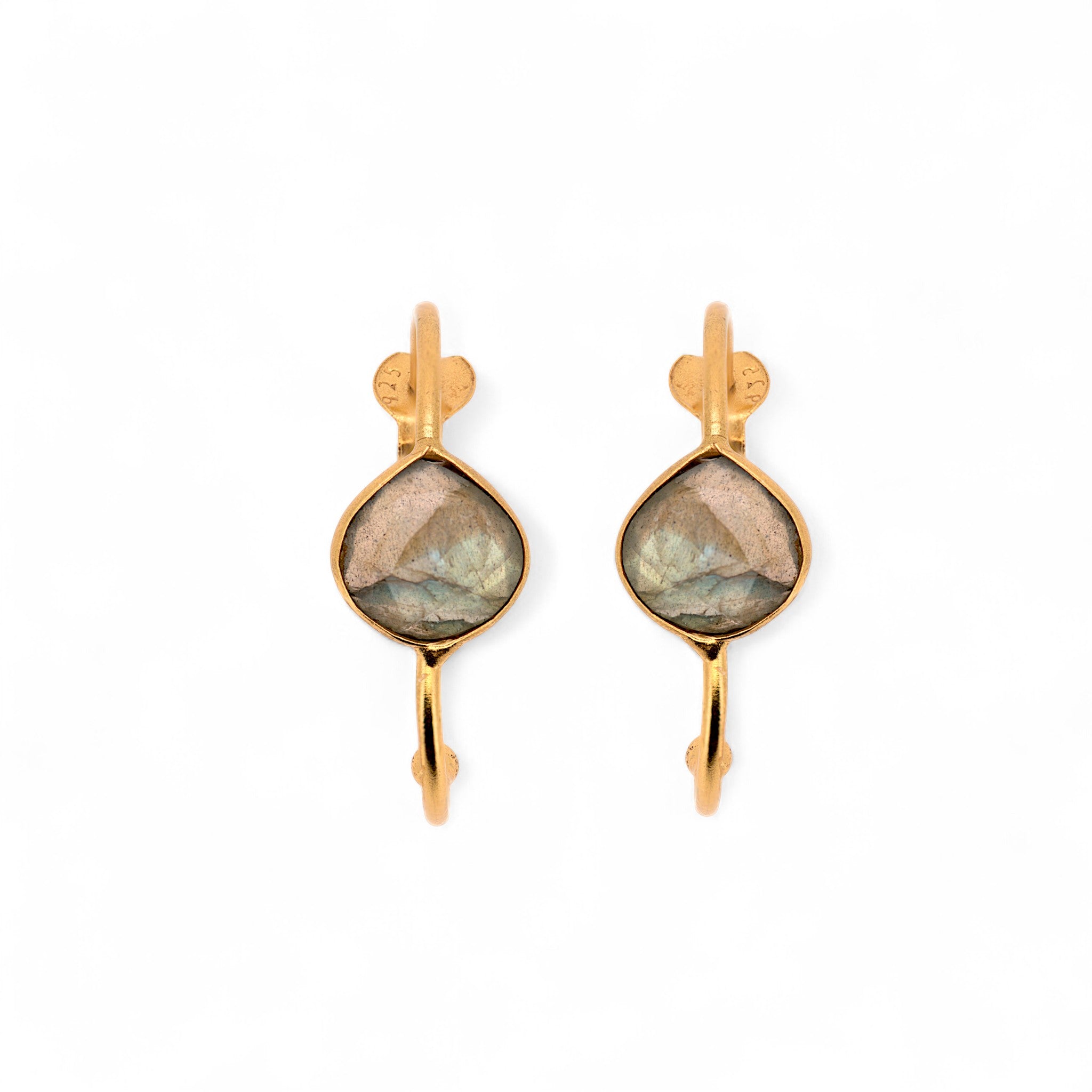 Natural Labradorite Hoop Earrings1