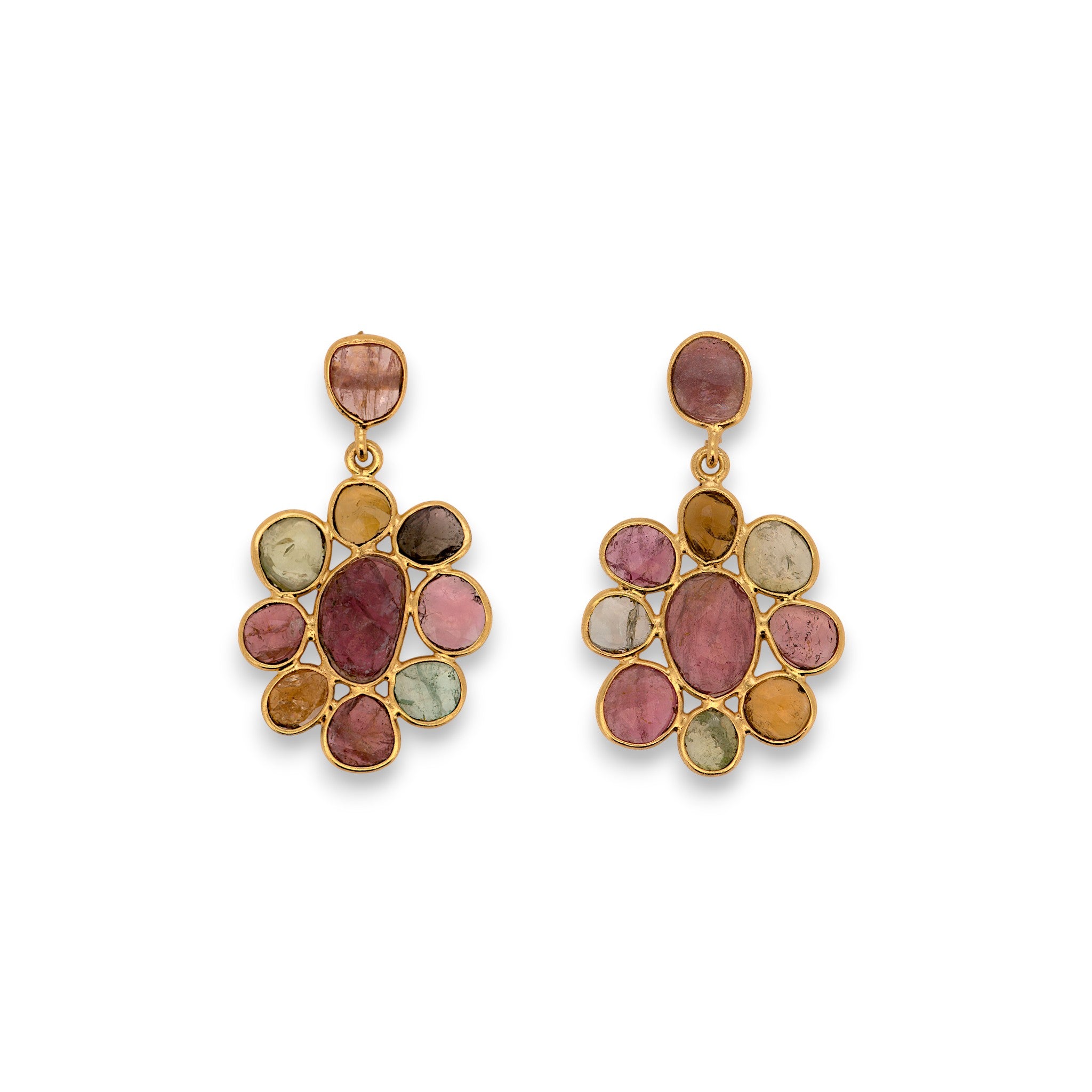 Natural Multi-Color Tourmaline Earring1