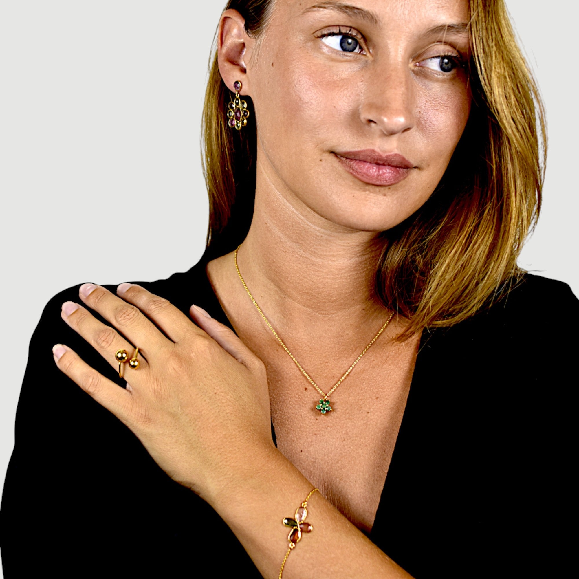 Natural Multi-Color Tourmaline Earring4