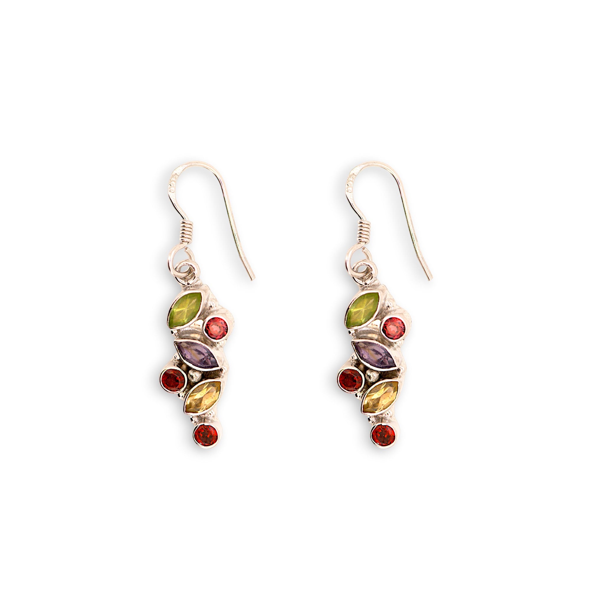 Natural Multi-Gemstone Drop Earrings1