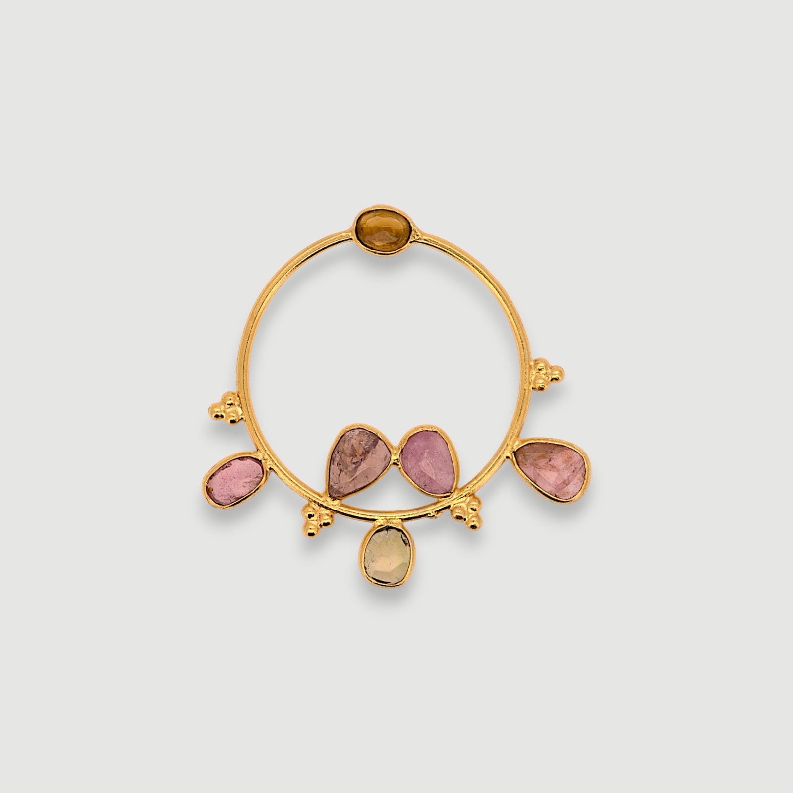 Natural Multi-Tourmaline Hoop Earring5