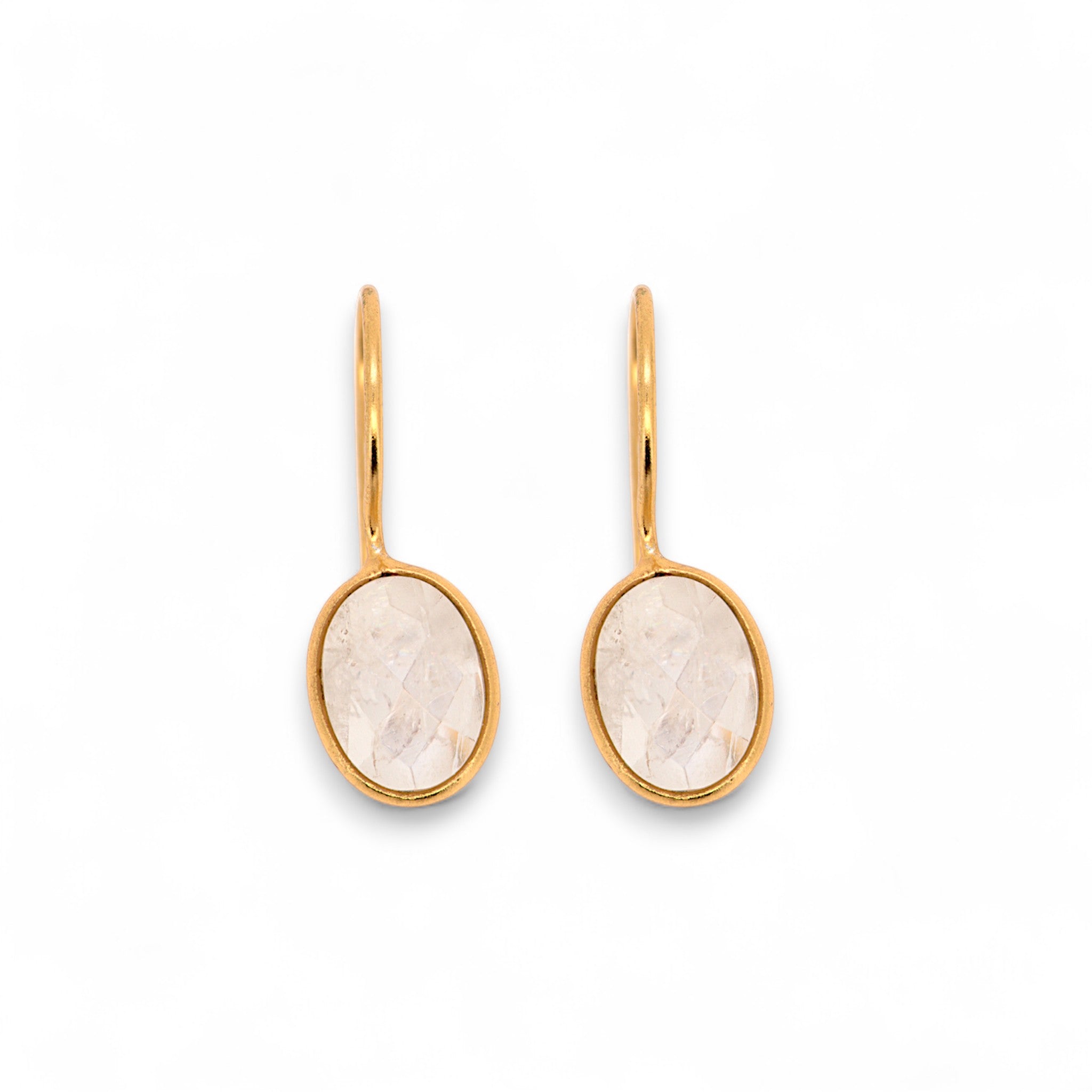 Natural Rainbow Moonstone Earring1