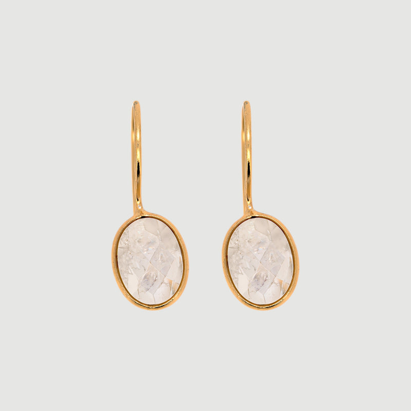 Natural Rainbow Moonstone Earring