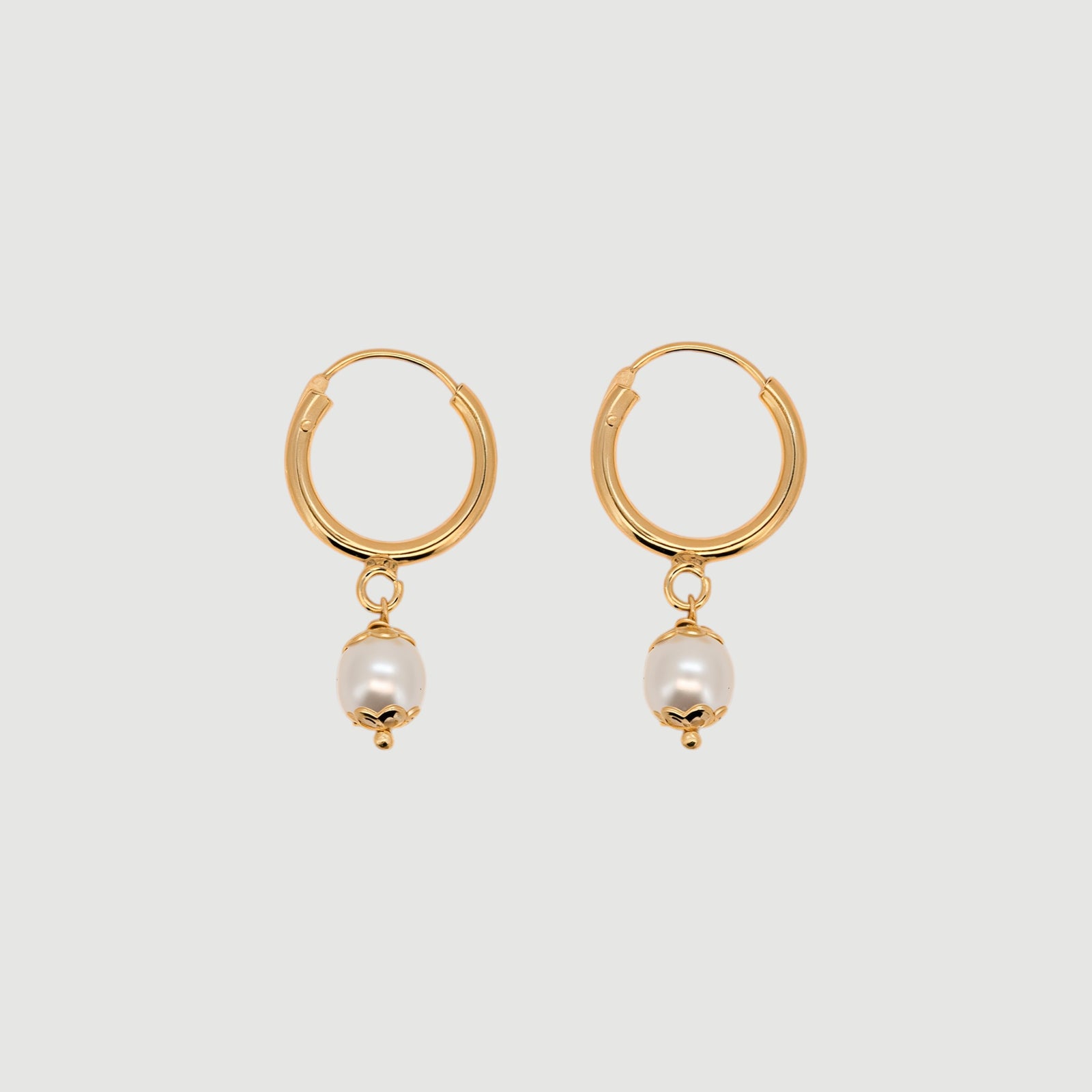 Pearl Drop Hoop Earring