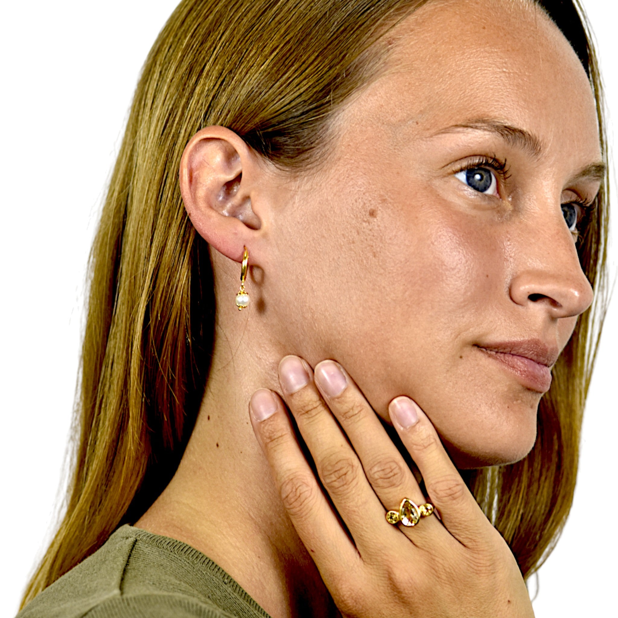 Pearl Drop Hoop Earring2