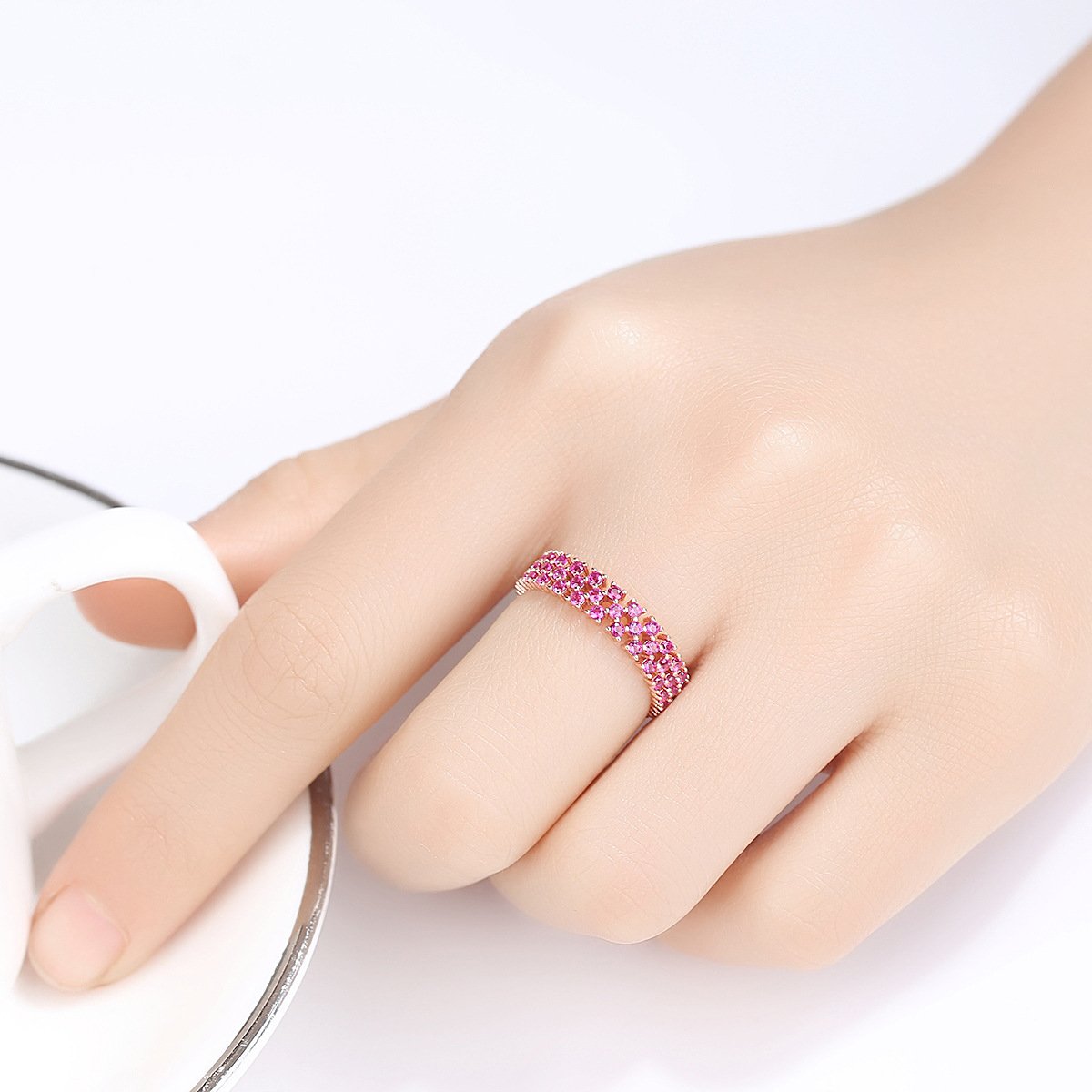 Pink Sapphire Eternity Band2