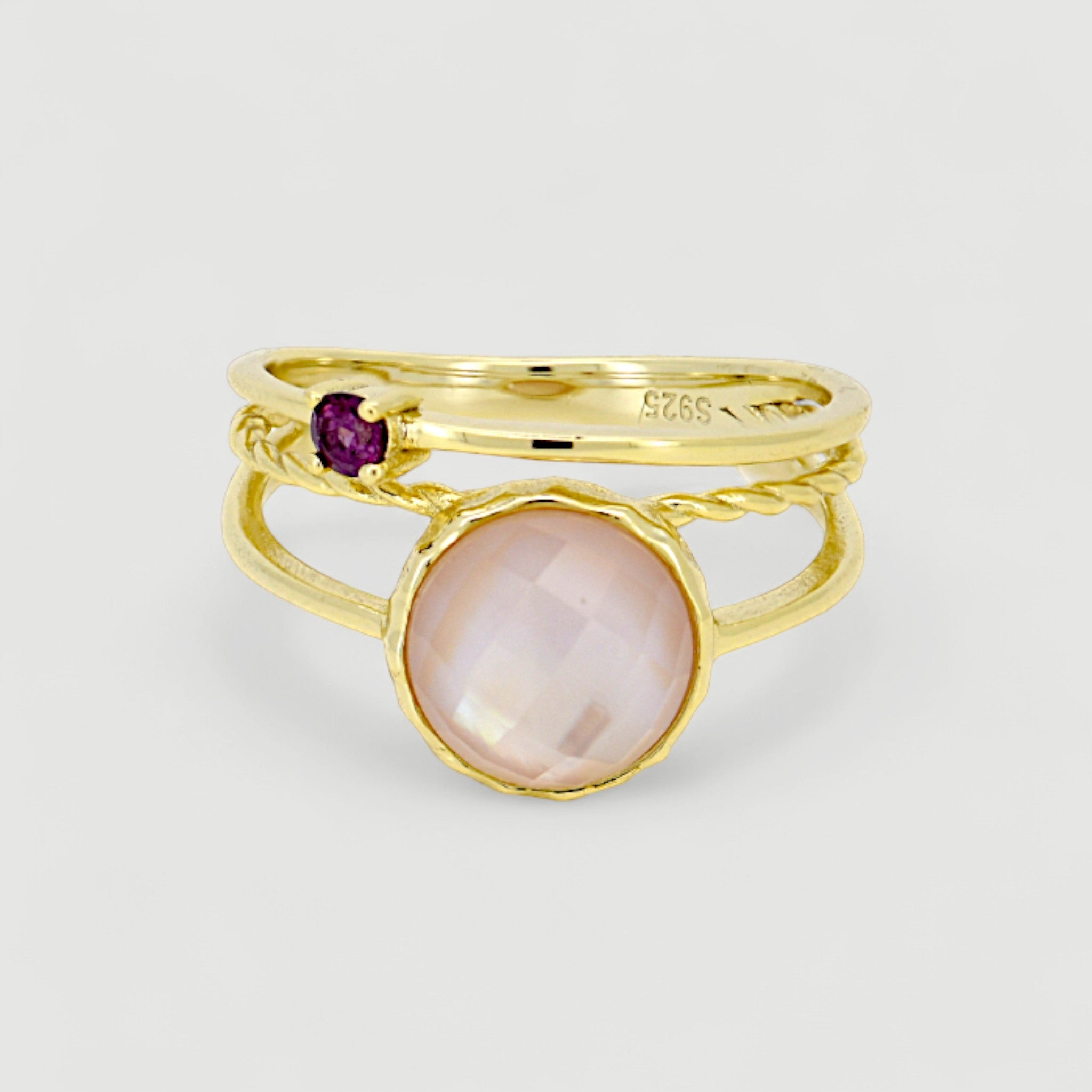 Pink Shell Pearl Ring3