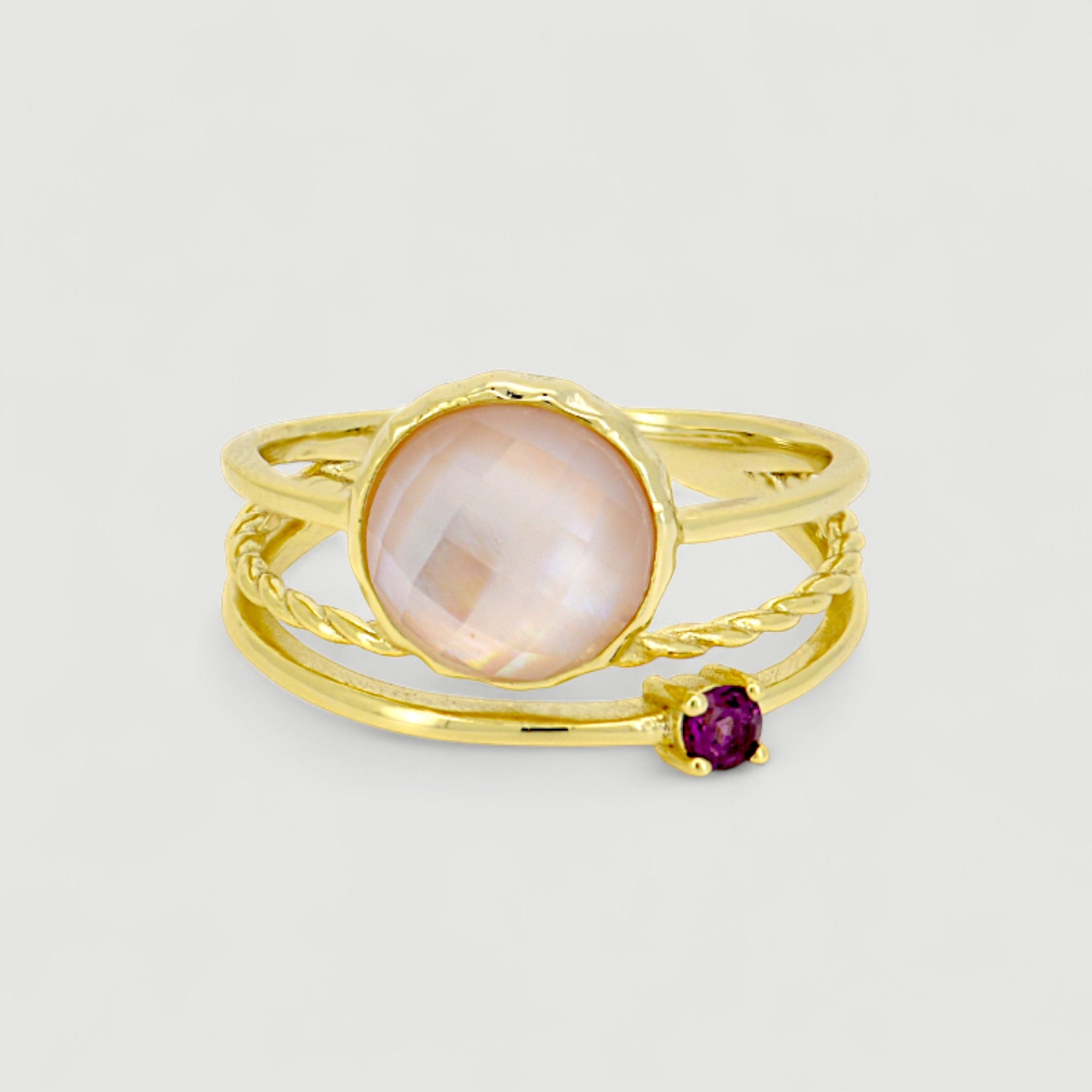 Pink Shell Pearl Ring5