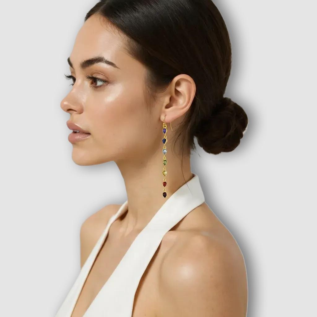 Rainbow Natural Gemstone Earrings