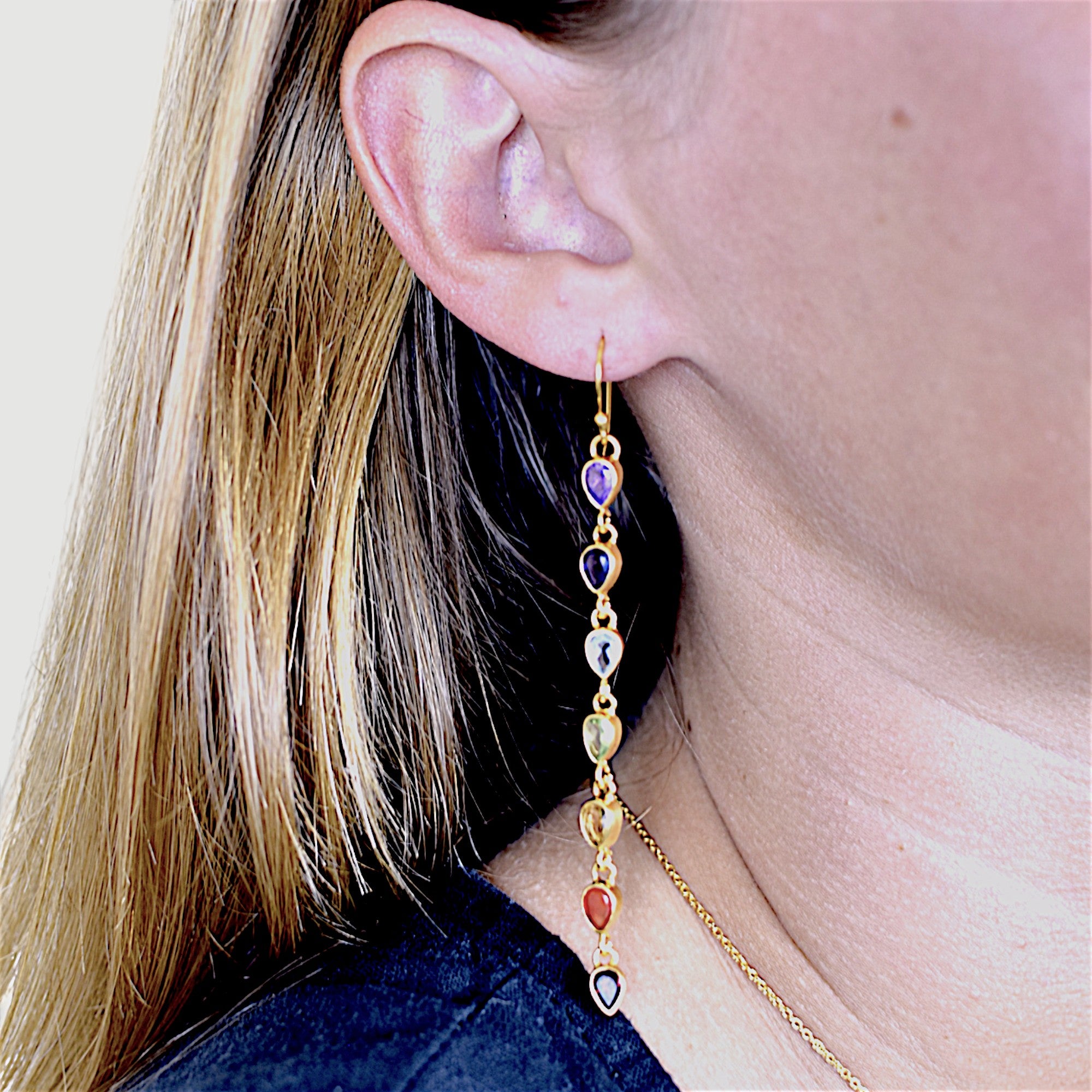 Rainbow Natural Gemstone Earrings