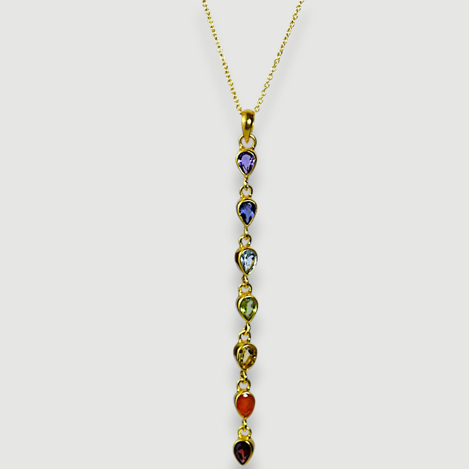 Rainbow Natural Gemstone Necklace