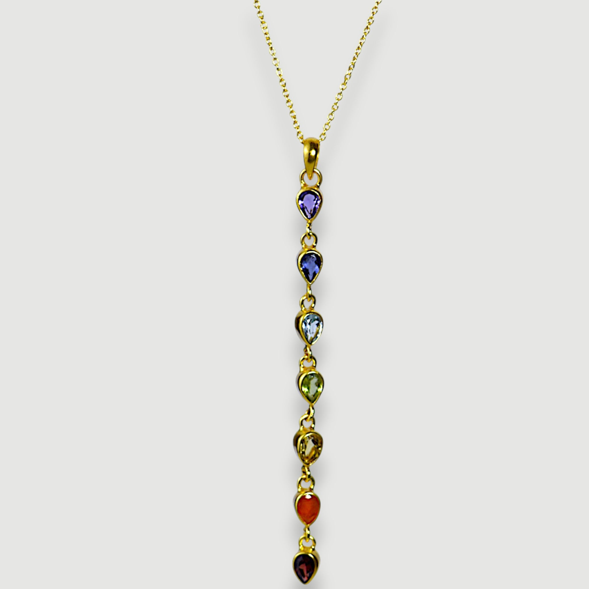 Rainbow Natural Gemstone Necklace