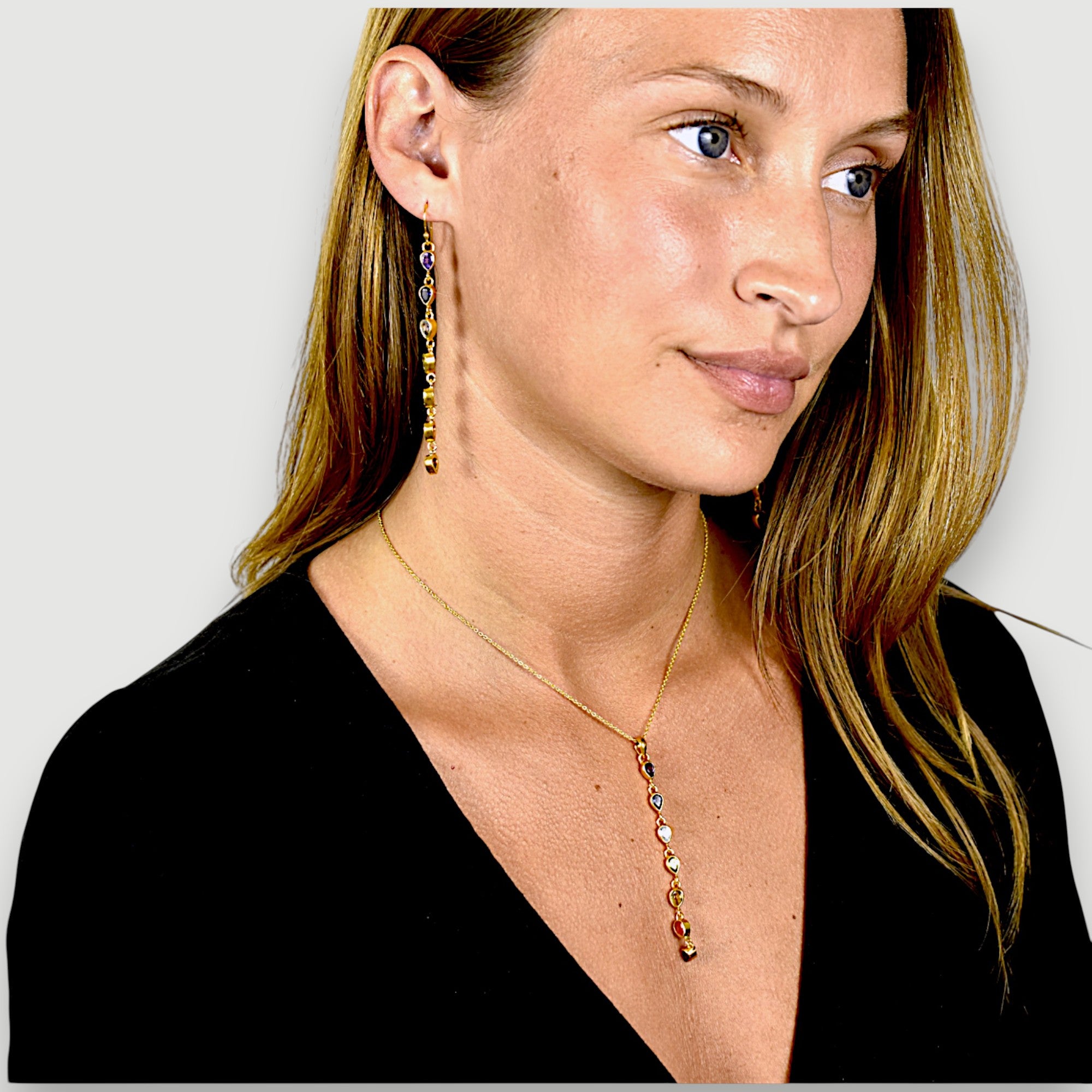Rainbow Natural Gemstone Necklace