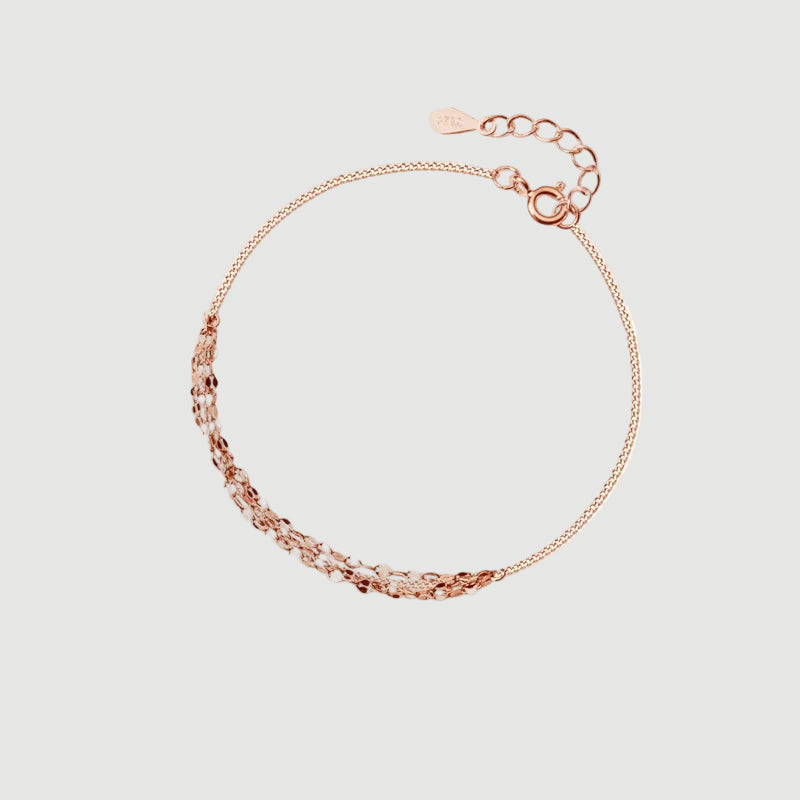 Rose Gold Shinning Lines Bracelet crafted in sterling silver 1