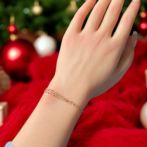 Rose Gold Shinning Lines Bracelet crafted in sterling silver 4