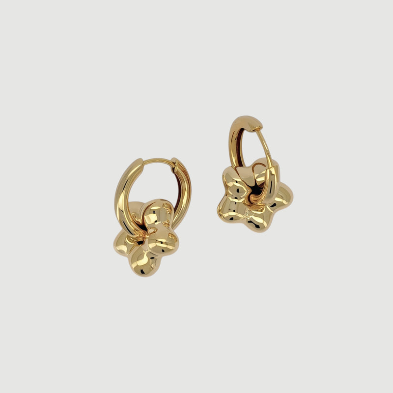 Star Charm Hoop Earrings