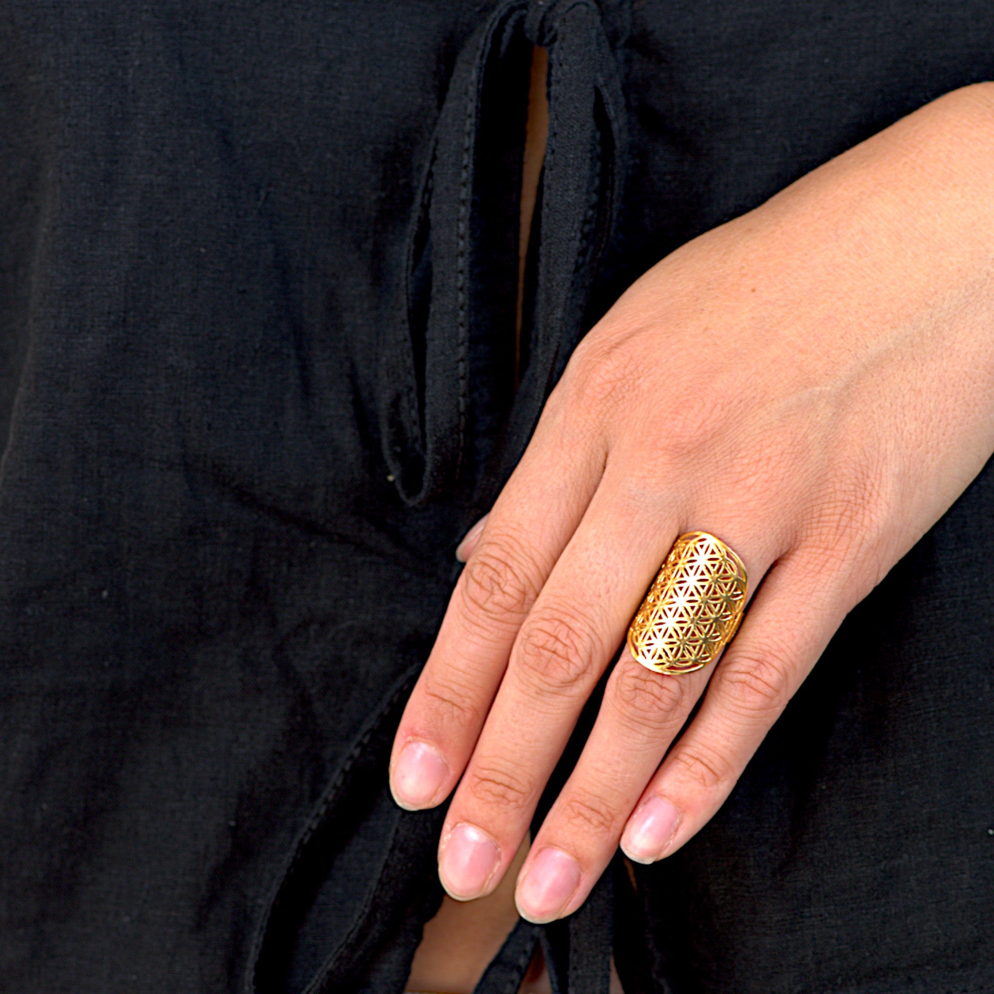 Statement Floral Cutout Ring