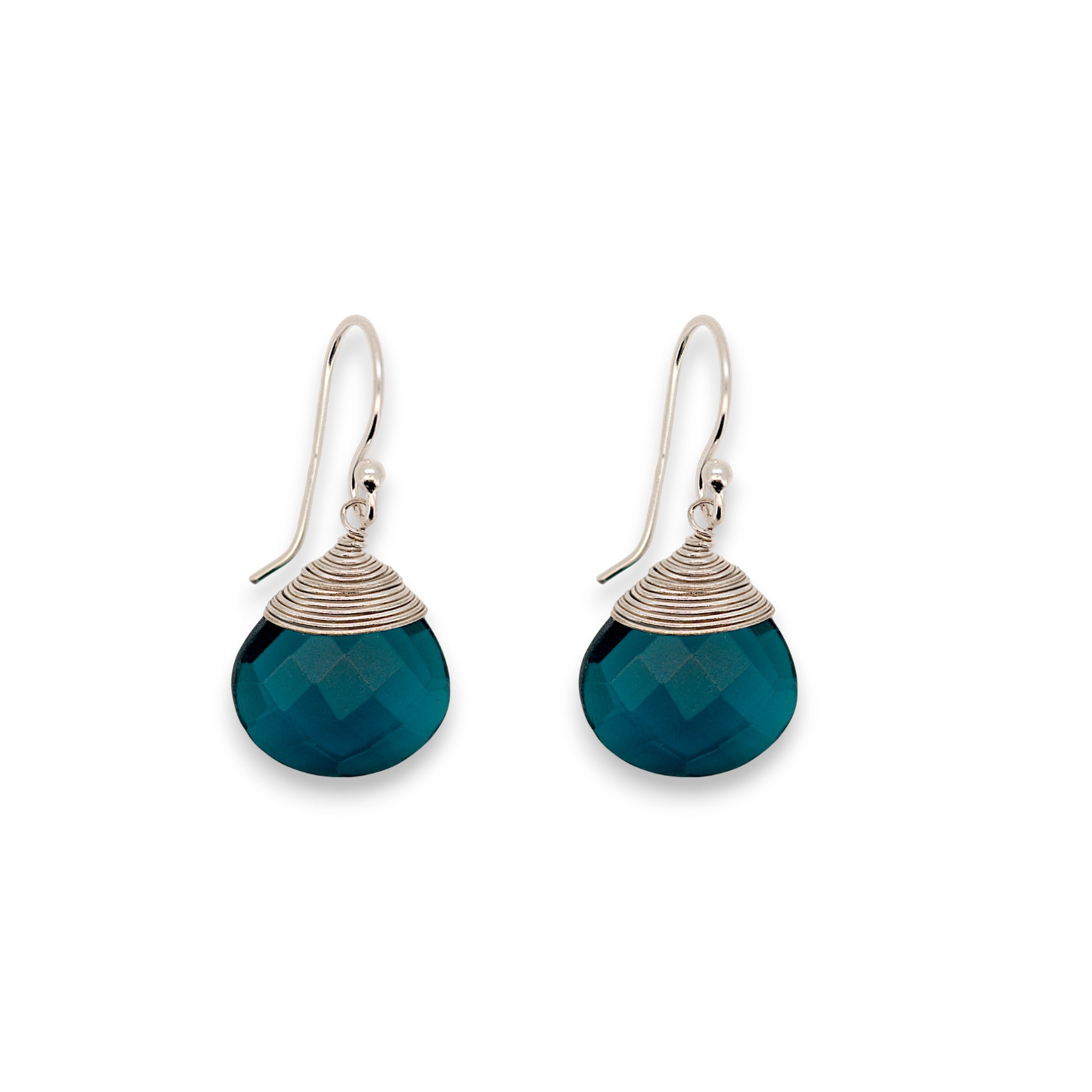 Teardrop Blue Chalcedony Earrings1