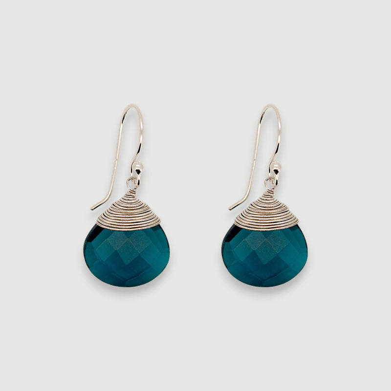 Teardrop Blue Chalcedony Earrings1