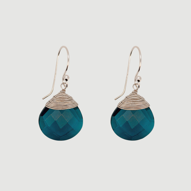 Teardrop Blue Chalcedony Earrings1