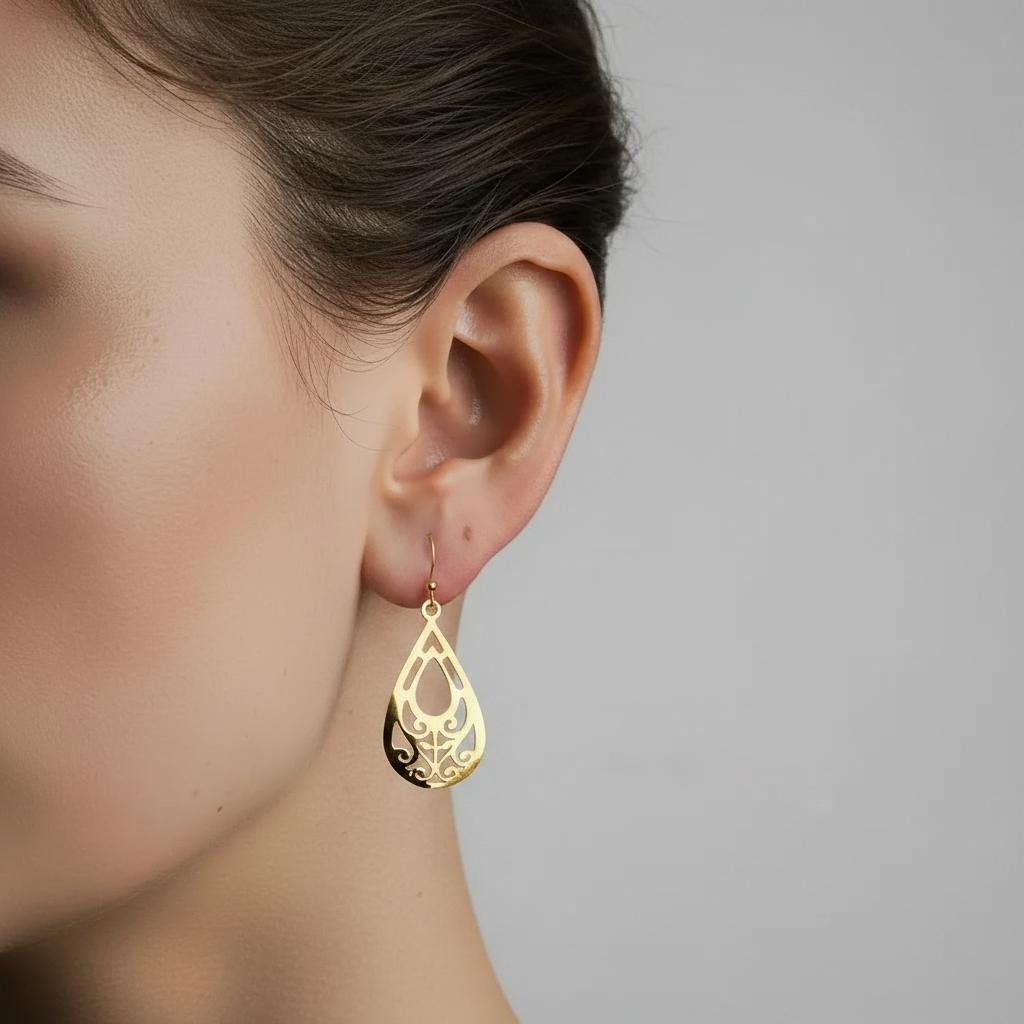 Teardrop Filigree Earring
