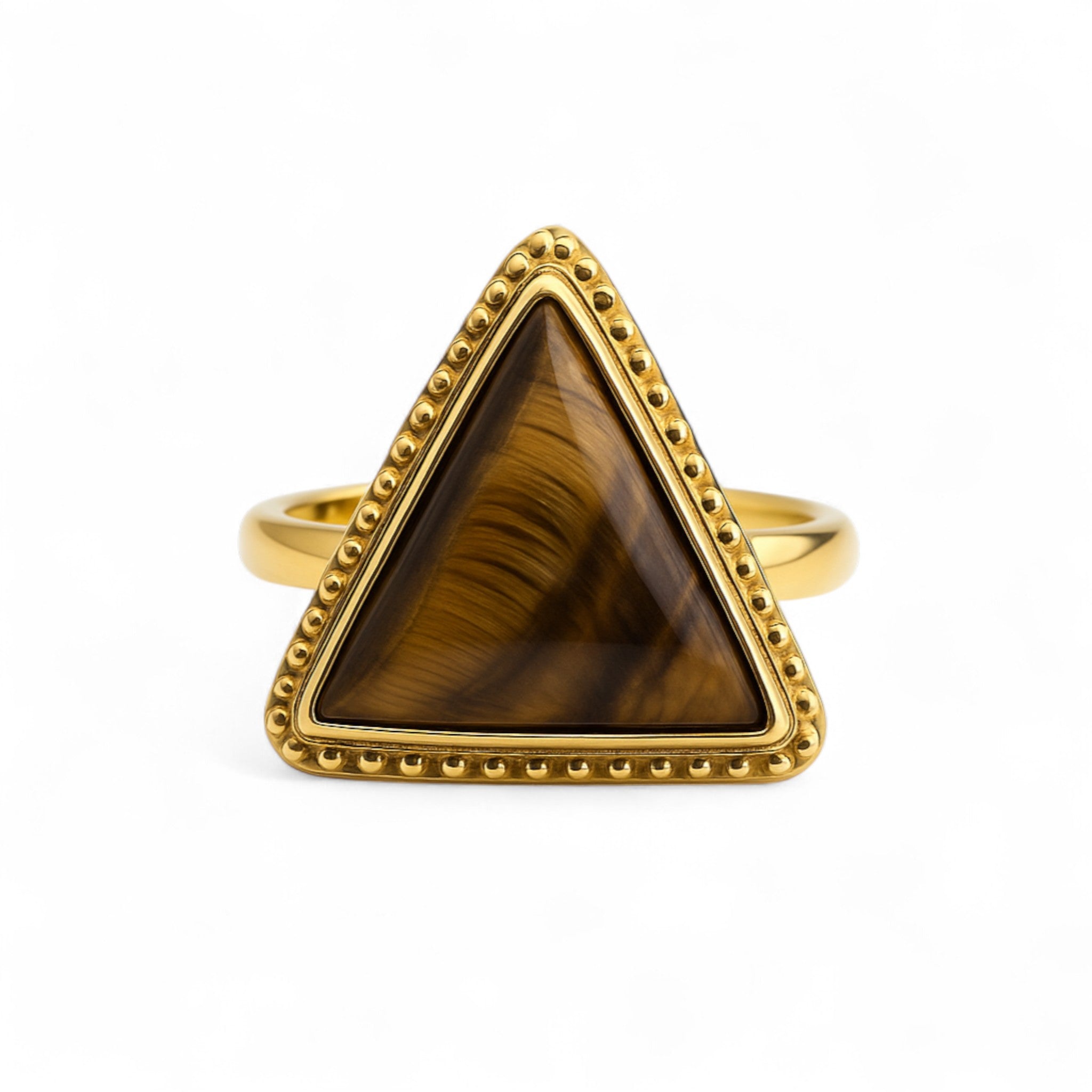 Tiger Eye Triangle Ring