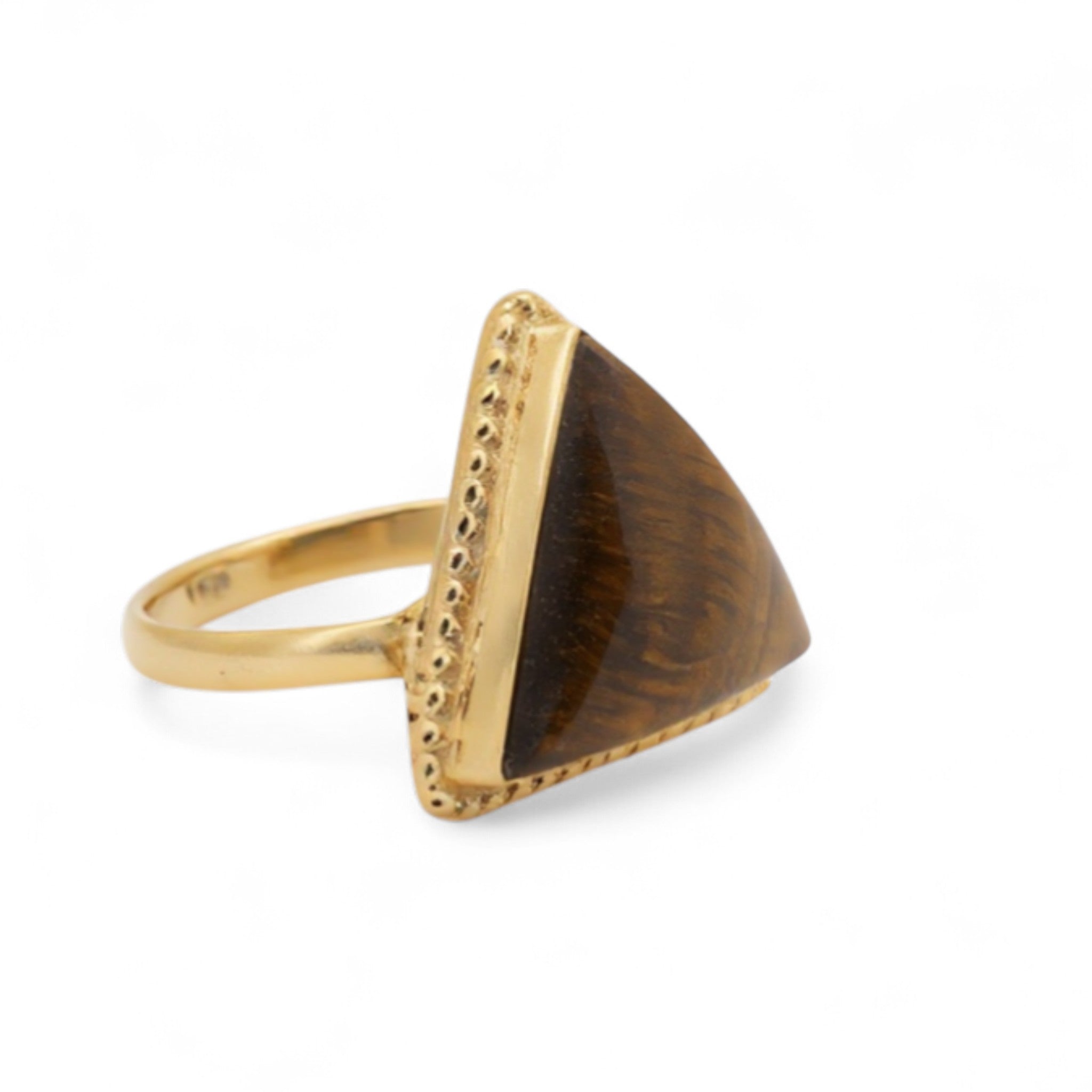 Tiger Eye Triangle Ring