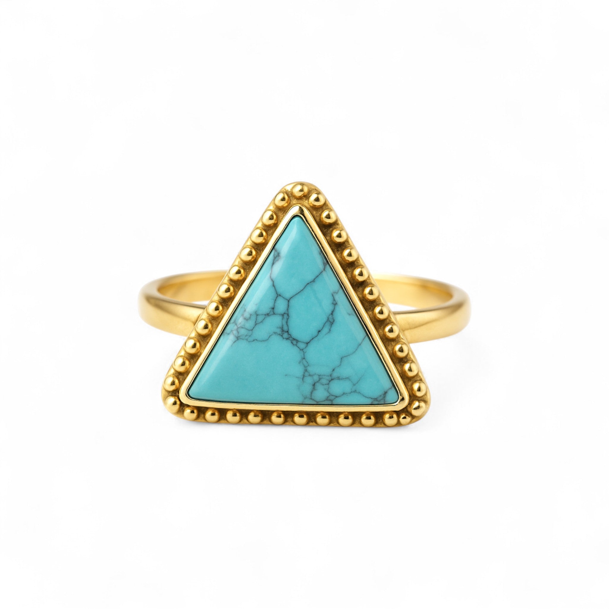 Triangle-Cut Turquoise Ring