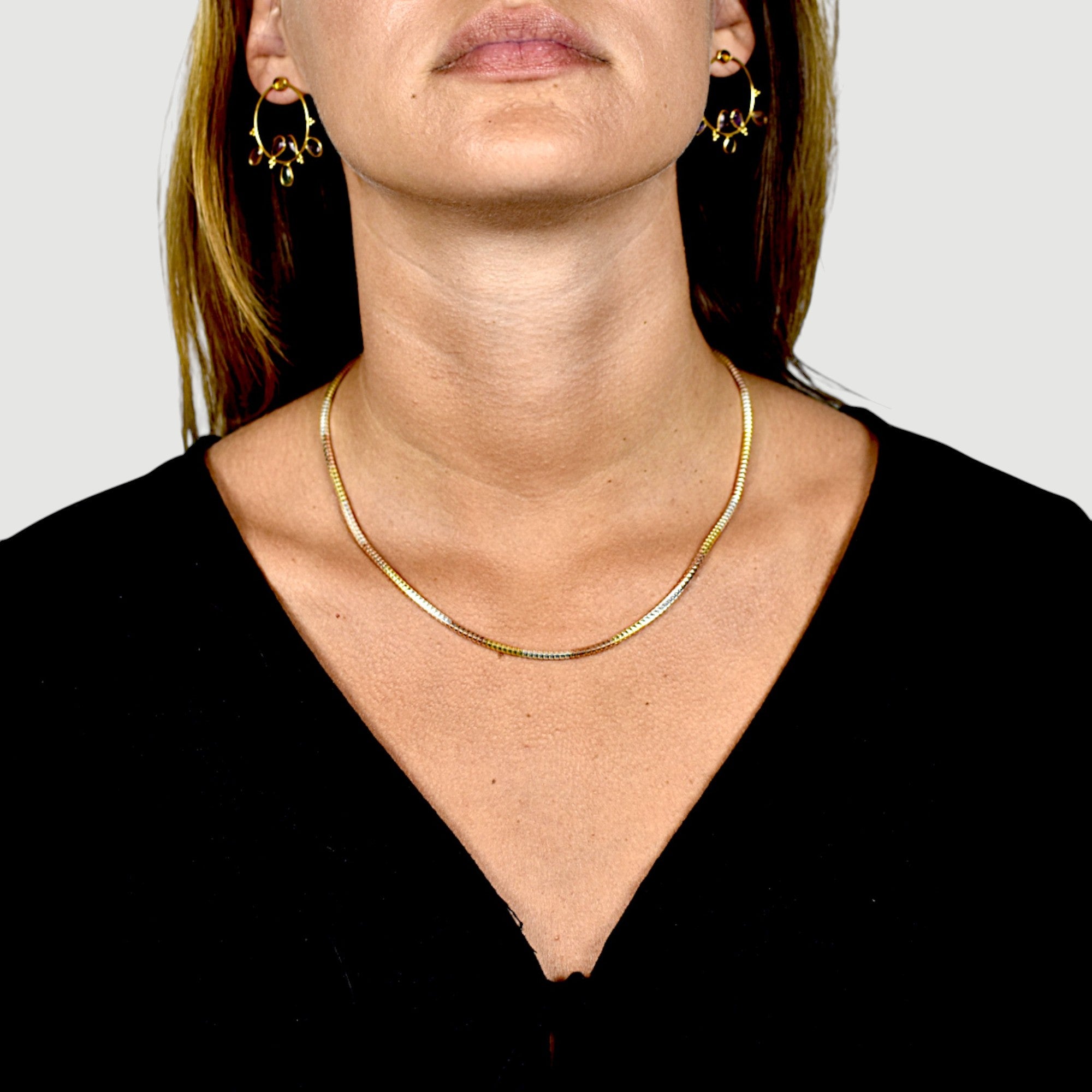Tricolor Italian Chain Necklace